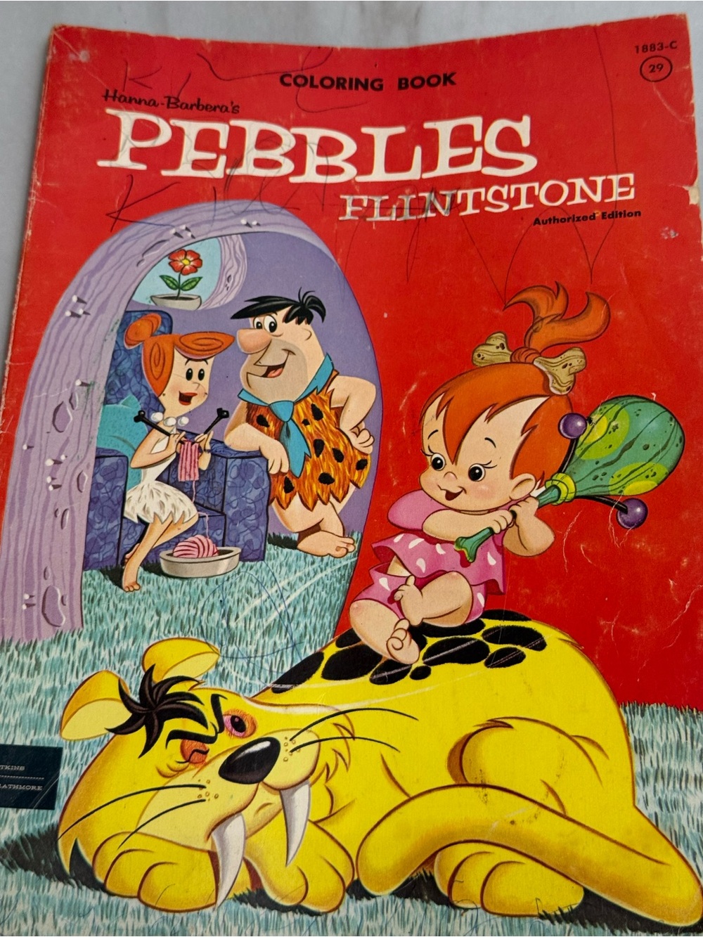 The Flintstones Pebbles Flintstone Coloring Book PB 1963 Illus McSavage